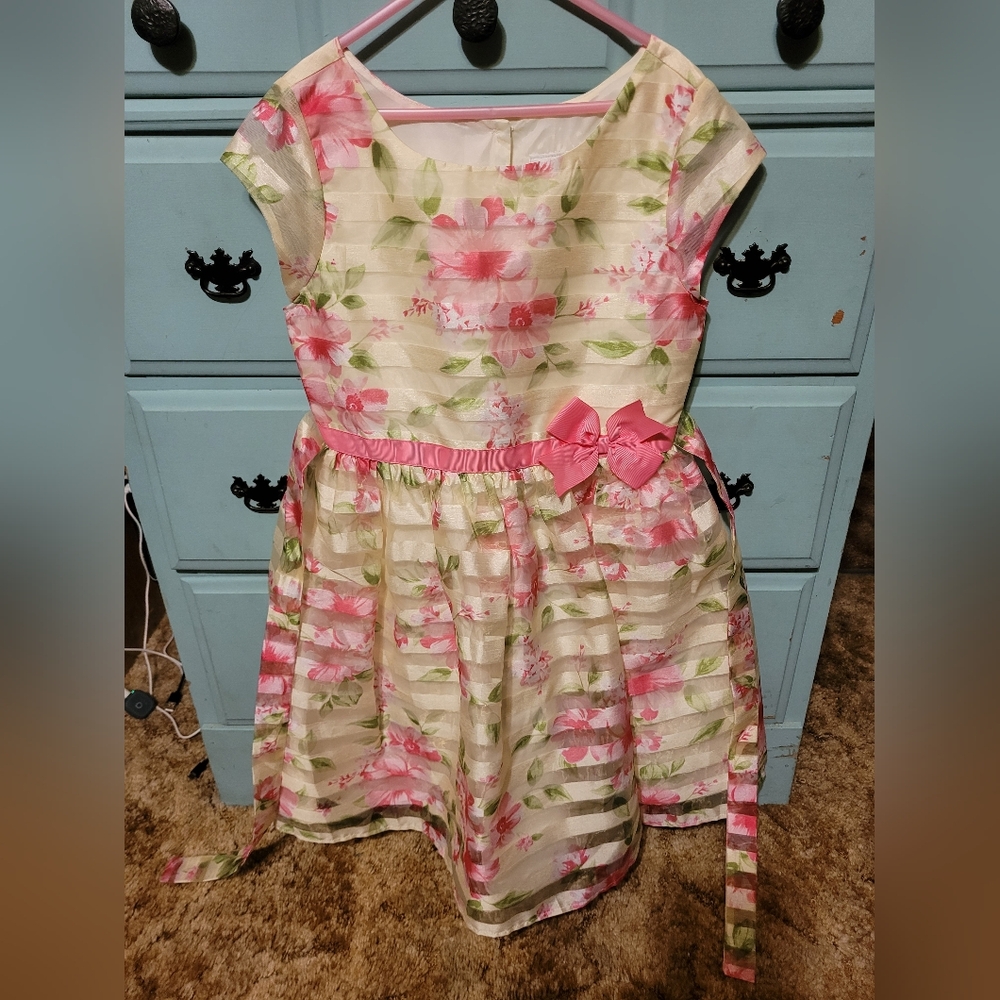 Jona Michelle Pink and Cream Floral Dress
